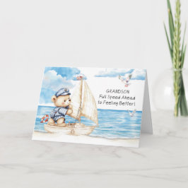 Tarjeta Nieto Mejora Pronto Oso de Peluche Navegando