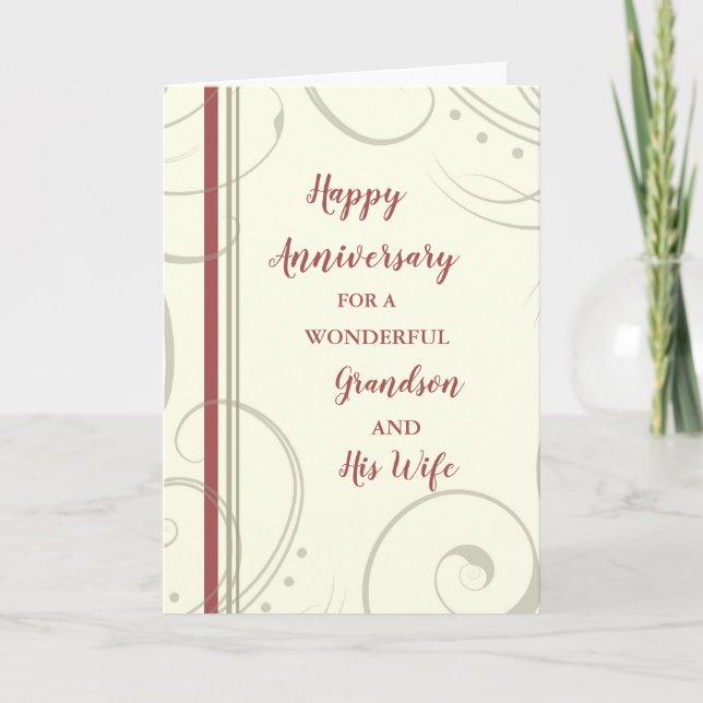 Tarjeta Nieto moderno y su aniversario de esposa (Anverso)