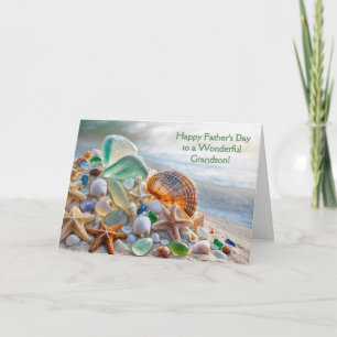 Tarjeta Nieto Padres con conchas marinas Mar