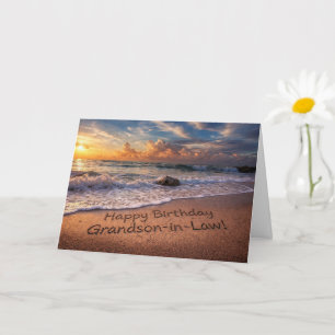 Tarjeta Nieto político Feliz Cumpleaños Playa 