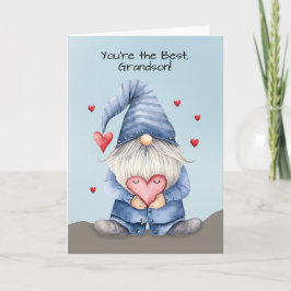Tarjeta Nieto Valentine Funny Gnome con Denim