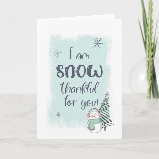 Tarjeta Nieve agradecida por tus Navidades (Anverso)