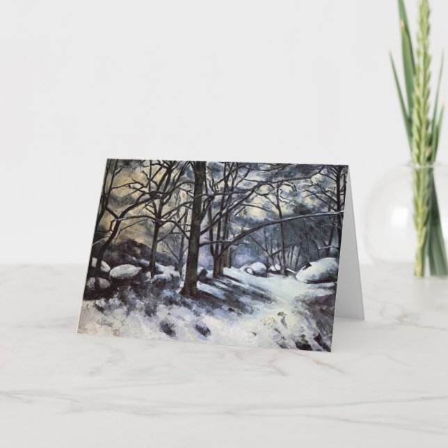Tarjeta Nieve de fusión de Paul Cezanne-. Fontainbleau (Anverso)