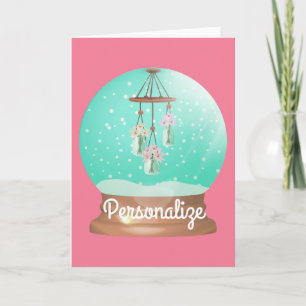 Tarjeta Nieve de invierno florida globo de nieve lindo inv