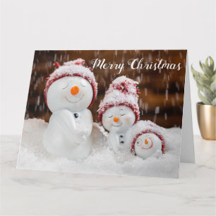 Tarjeta Nieve de Navidad Familia