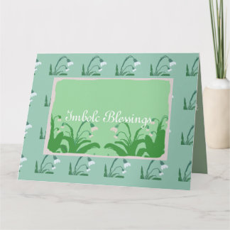 Tarjeta Nieve de primavera imbólica en verde