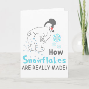 Tarjeta Nieve Divertida Cómo se Hacen Realmente los Copos