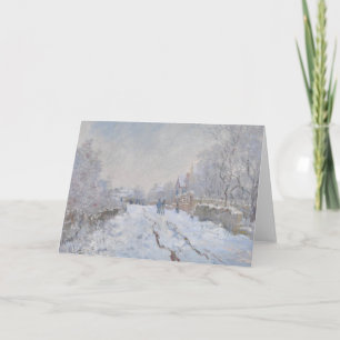 Tarjeta Nieve en Argenteuil (por Claude Monet)