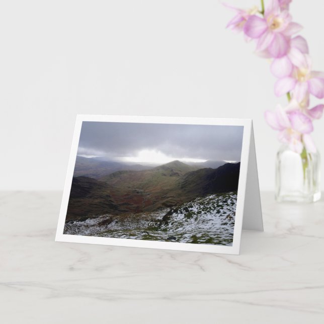 Tarjeta Nieve en el paisaje del Monte Snowdon, Gales (Orquídea)