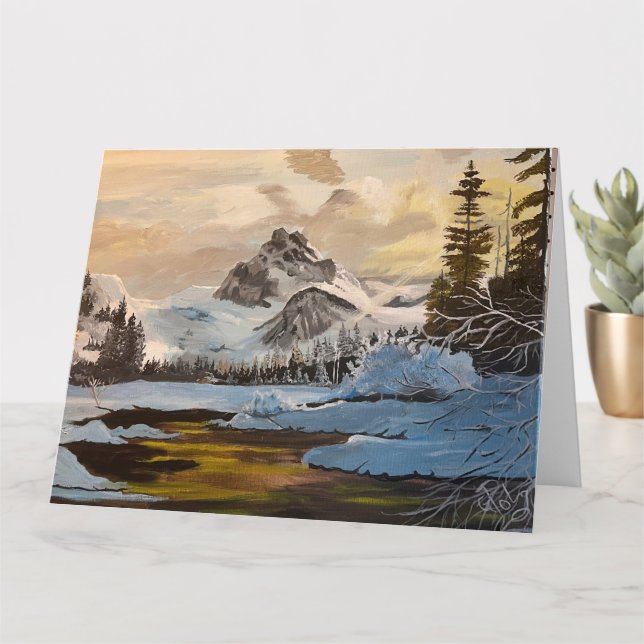 Tarjeta Nieve en las montañas rocosas, por Gary Poling (Planta pequeña)