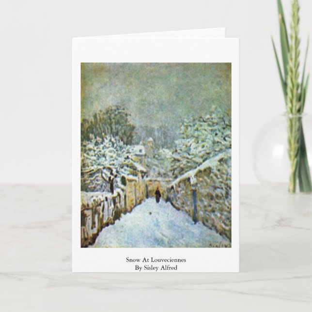 Tarjeta Nieve en Louveciennes por Sisley Alfred (Anverso)