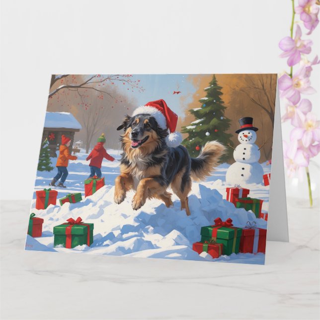 Tarjeta Nieve festiva de Navidades pastores de Anatolia (Orquídea)