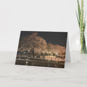 Tarjeta Nieve nocturna Salem Common Massachusetts Foto 