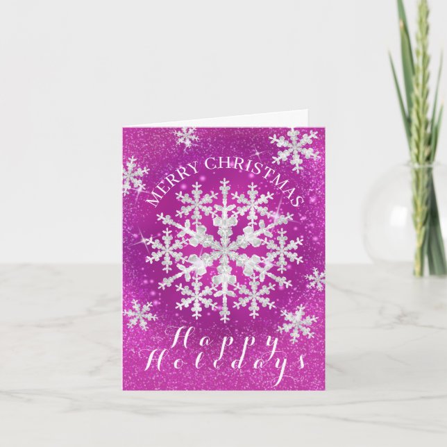 Tarjeta Nieve que filma blanco magenta (Anverso)