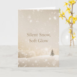 Tarjeta Nieve Silenciosa, Resplandor Suave; Navidad Minima