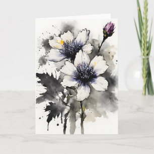 Tarjeta Nigella - Flores acuarela