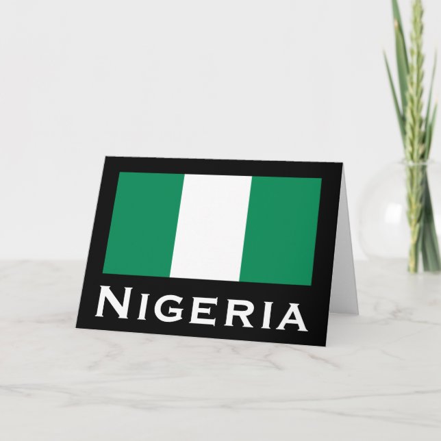 Tarjeta Nigeria con bandera nigeriana (África Occidental) (Anverso)