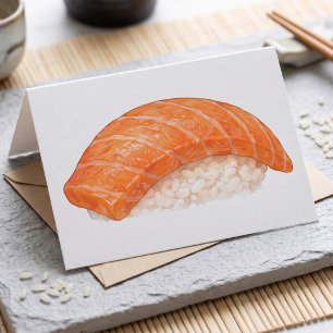 Tarjeta Nigiri de Salmón Sushi Japonés para Foodies