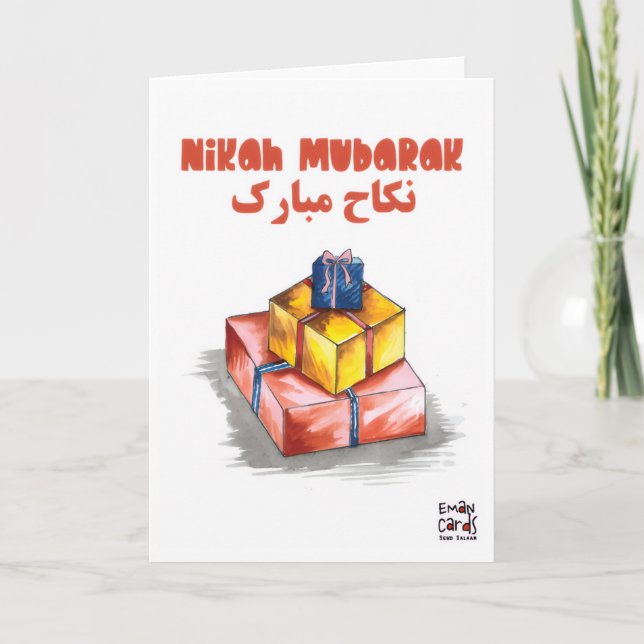 Tarjeta Nikah Mubarak con dulces (Anverso)