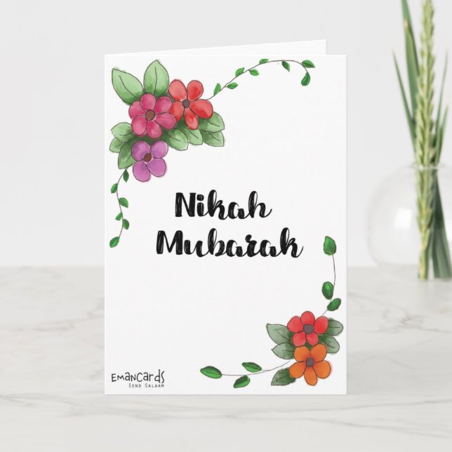 Tarjeta Nikah Mubarak Simple (Anverso)
