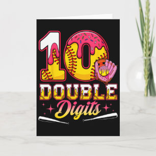 Tarjeta Niña 10 Doble Dígito Cumpleaños 10 Helado Suave