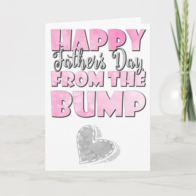 Tarjeta Niña bebé, feliz día del primer padre desde el bul (Anverso)
