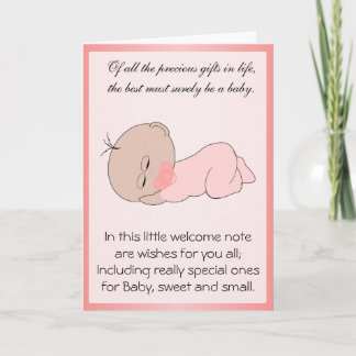 Tarjeta Niña bebé recién nacida