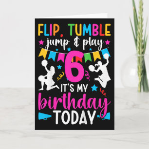 Tarjeta Niña de 6 años de edad animadora cumpleaños infant