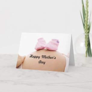 Tarjeta Niña de la mujer embarazada del día de madre