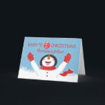 Tarjeta Niña Diosa Bebé Primero Snowman de Navidad<br><div class="desc">Tu dulce Hija estará encantada,  así como este muñeco de nieve está encantado con la alegría de la nieve. Deséenle una feliz primera Navidad,  mientras le envías bendiciones.</div>
