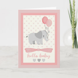 Tarjeta Niña Elefante con globos