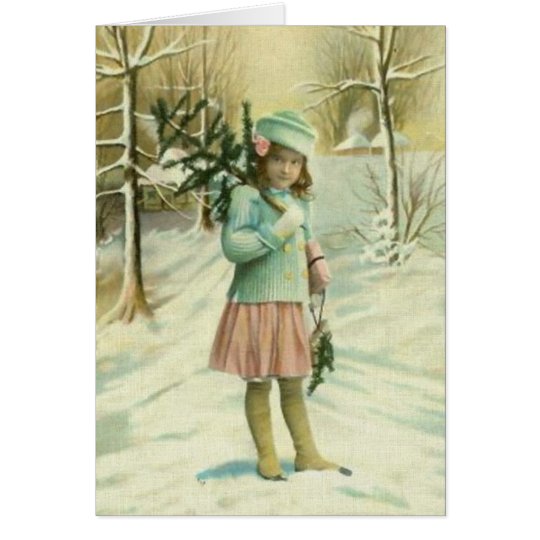 Tarjeta Niña en invierno