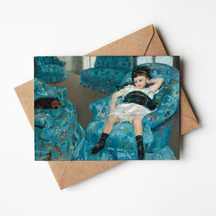 Tarjeta Niña en una silla de brazos azul   Mary Cassatt