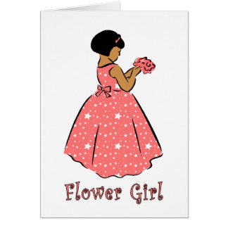 Tarjeta: Niña flor en Coral