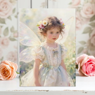 Tarjeta Niña Hada Linda con Cumpleaños de Cupcake