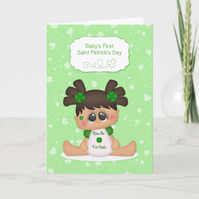Tarjeta Niña linda, el primer día de San Patricio (Anverso)