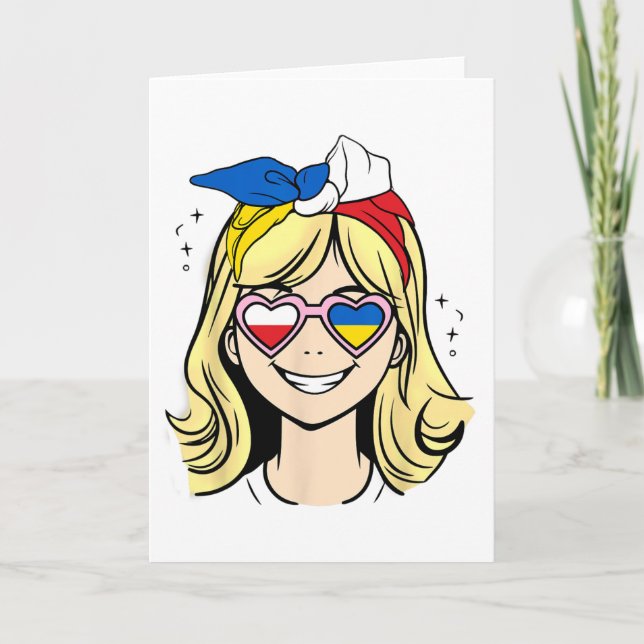 Tarjeta Niña mitad polaca mitad ucraniana  (Anverso)