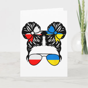 Tarjeta Niña mitad polaca mitad ucraniana Polonia Niños He