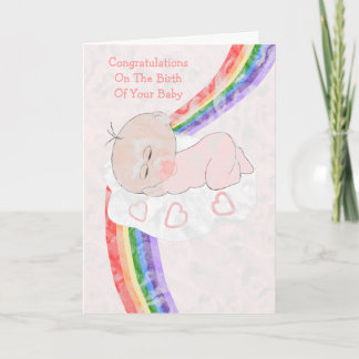 Tarjeta Niña nacida en el arcoiris