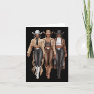 Tarjeta Niña negra Rodeo occidental Melanin Cowgirl