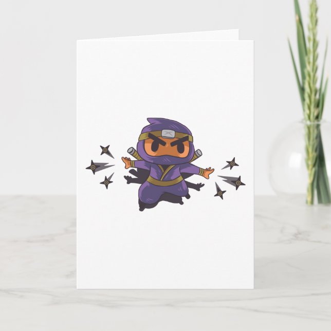 Tarjeta Niña Ninja, guapo ninja (Anverso)