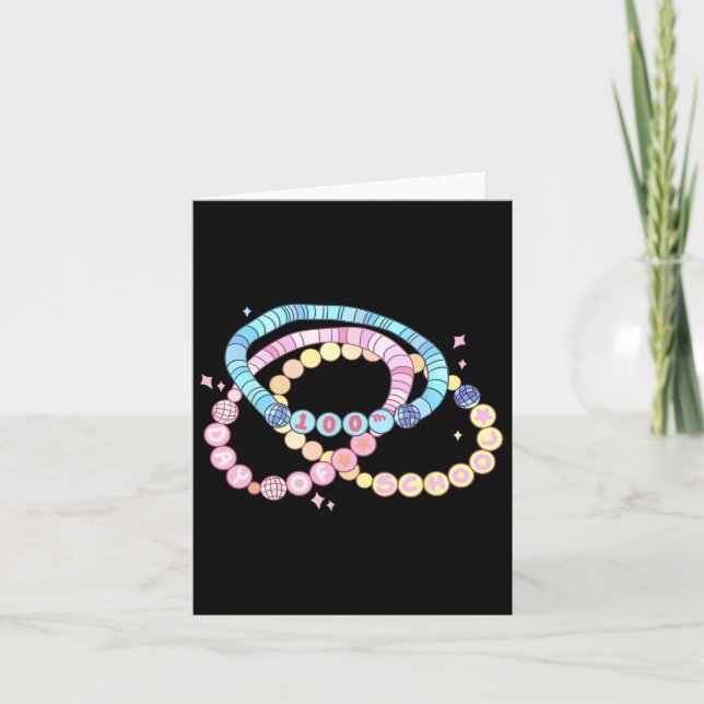 Tarjeta Niña Pequeña 100 Días De Escuela Graciosa Amistad  (Anverso)