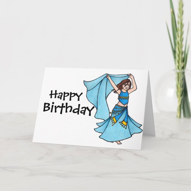 Tarjeta Niña pequeña bailarina azul (Anverso)