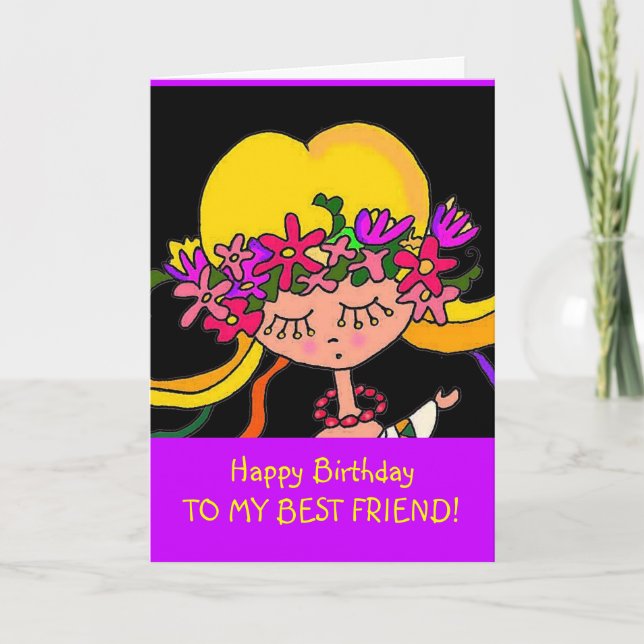 Tarjeta Niña pequeña de arte folclórico ucraniano por Vera (Anverso)