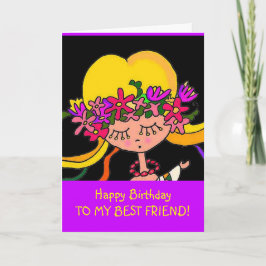 Tarjeta Niña pequeña de arte folclórico ucraniano por Vera