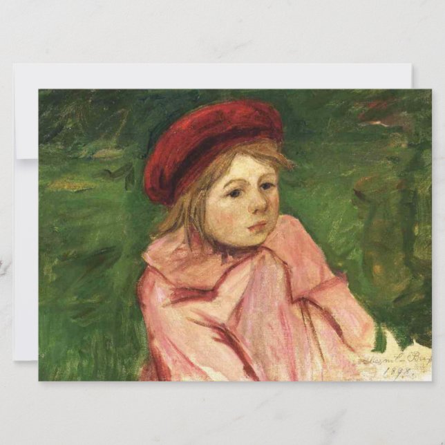 Tarjeta Niña pequeña en un Beret rojo (Anverso)