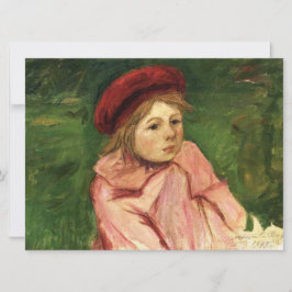 Tarjeta Niña pequeña en un Beret rojo