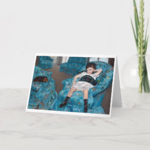 Tarjeta Niña pequeña en un sillón azul, Cassatt