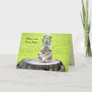 Tarjeta Niña pequeña haciendo un deseo por el Día de la Ma