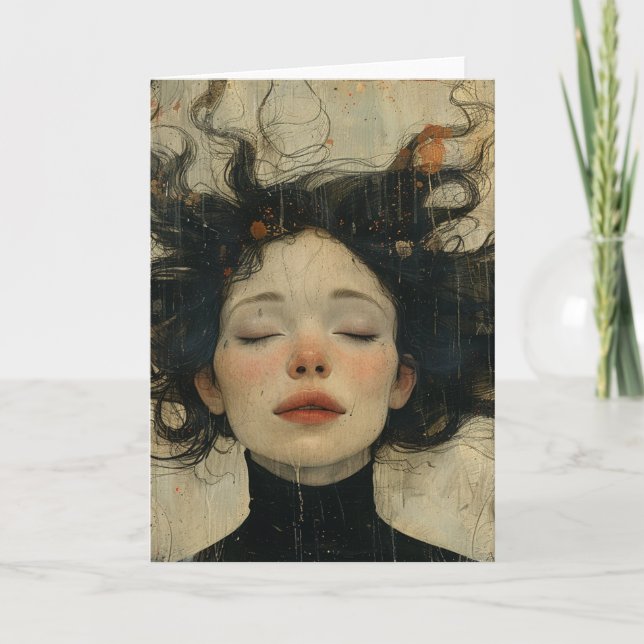 Tarjeta Niña pequeña soñando en todas las ocasiones (Anverso)